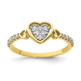 10K CZ Fancy Heart Ring-WBC-10C1380