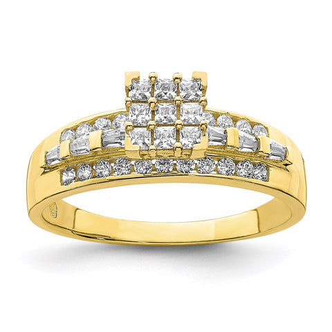 10K CZ Micropave Solitarie Ring-WBC-10C1411