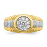 10K w/Rhodium CZ Mens Ring-WBC-10C1419