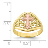 10K Two-Tone Cross Ring-WBC-10C1426