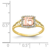 10K Two-Tone CZ 15 Ring-WBC-10C1429