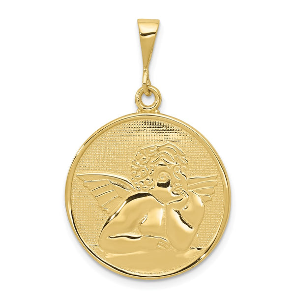 10k Polished & Satin Angel Pendant-WBC-10C1897