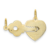 10K Heart and Key Break-apart Charm-WBC-10C214