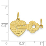 10K Heart and Key Break-apart Charm-WBC-10C214