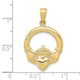 10k Polished Claddagh Pendant-WBC-10C2192