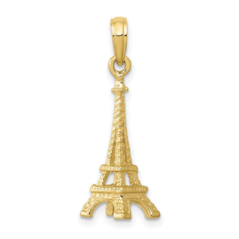 10k Solid Polished 3-D Eiffel Tower Charm-WBC-10C2235