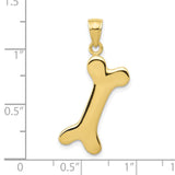 10k 3-D Dog Bone Pendant-WBC-10C2361