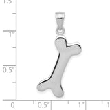 10k White Gold 3-D Dog Bone Pendant-WBC-10C2361W