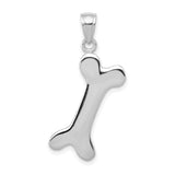 10k White Gold 3-D Dog Bone Pendant-WBC-10C2361W