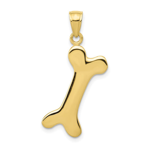 10k 3-D Dog Bone Pendant-WBC-10C2361