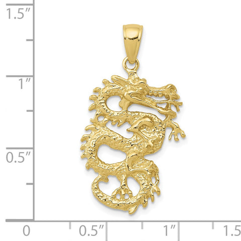 10k Solid 3-D Dragon Pendant-WBC-10C2375
