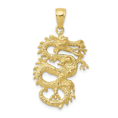 10k Solid 3-D Dragon Pendant-WBC-10C2375