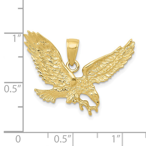 10k Solid Polished Eagle Pendant-WBC-10C2425