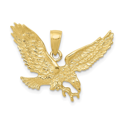 10k Solid Polished Eagle Pendant-WBC-10C2425