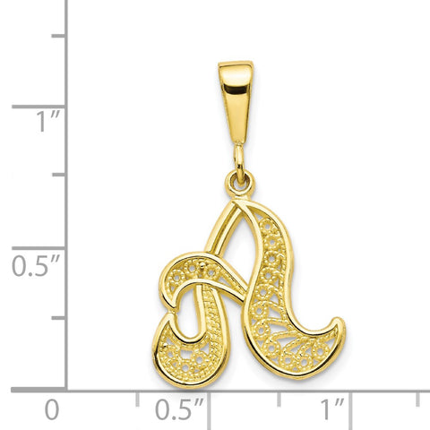 10k Filigree Initial A Pendant-WBC-10C242/A