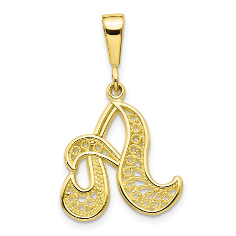 10k Filigree Initial A Pendant-WBC-10C242/A