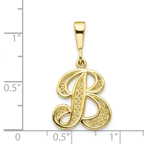 10k Filigree Initial B Pendant-WBC-10C242/B