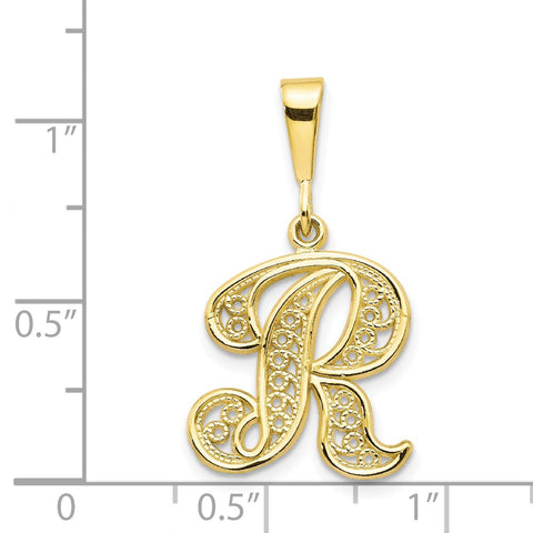 10k Initial R Pendant-WBC-10C242/R
