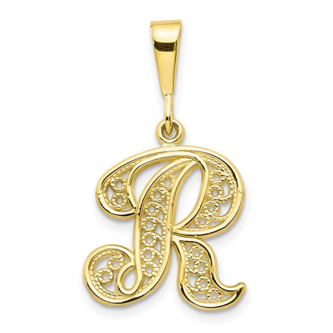 10k Initial R Pendant-WBC-10C242/R
