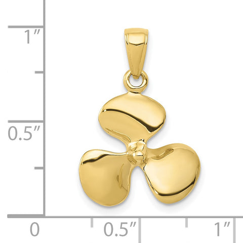10K Polished 3-D Propeller Pendant-WBC-10C2480