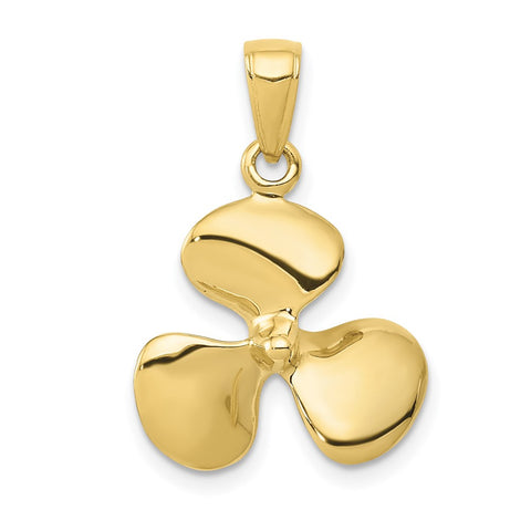 10K Polished 3-D Propeller Pendant-WBC-10C2480