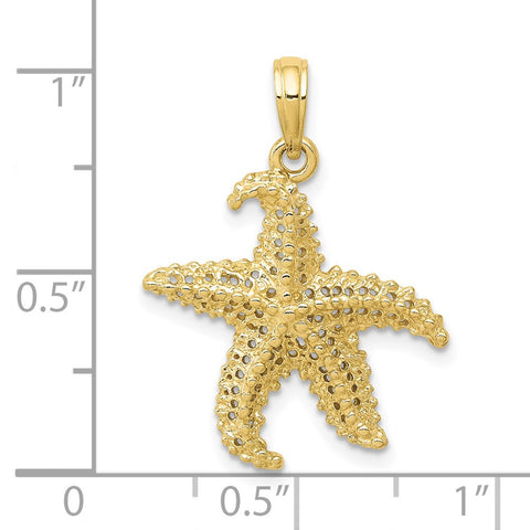 10k Polished Open-Backed Starfish Pendant-WBC-10C2538