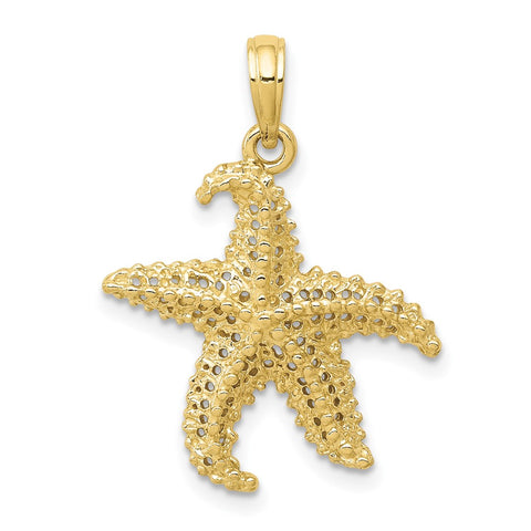 10k Polished Open-Backed Starfish Pendant-WBC-10C2538