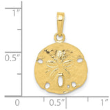 10K Polished Sand Dollar Pendant-WBC-10C2542