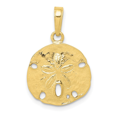 10K Polished Sand Dollar Pendant-WBC-10C2542