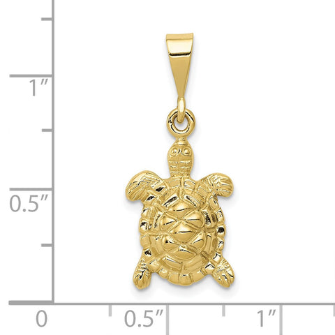 10k Solid Polished Open-Backed Sea Turtle Charm-WBC-10C2543