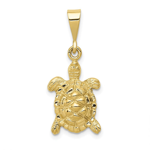 10k Solid Polished Open-Backed Sea Turtle Charm-WBC-10C2543