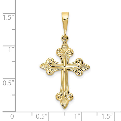 10k Fleur de Lis Cross Pendant-WBC-10C2712