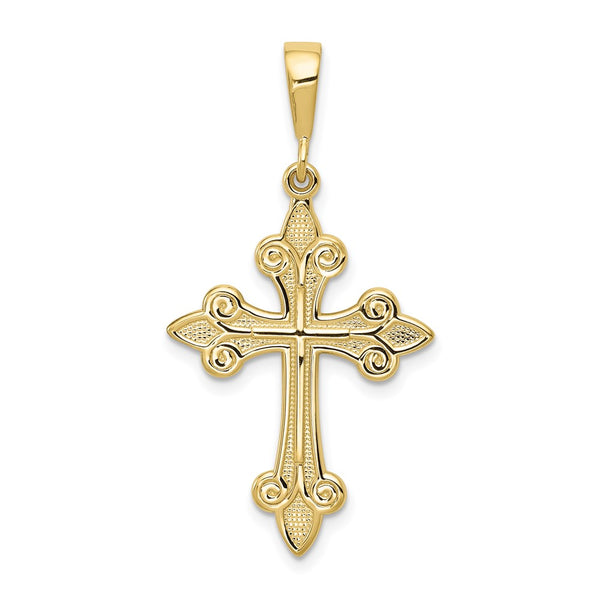 10k Fleur de Lis Cross Pendant-WBC-10C2712