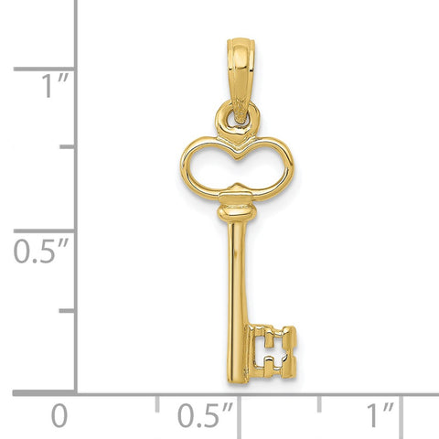 10K Polished 3-D Key Charm-WBC-10C2940
