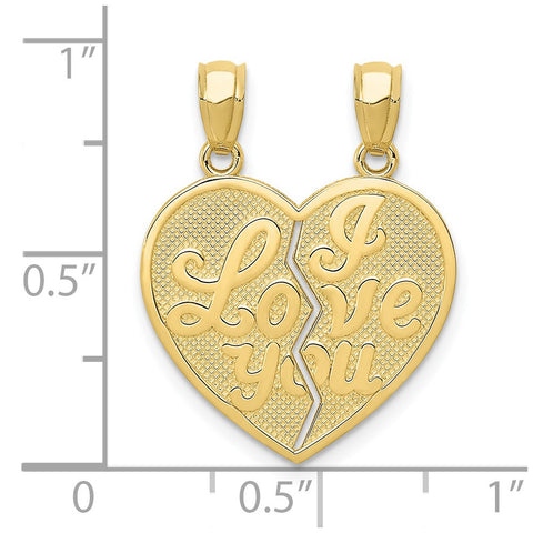 10k I Love You Heart Break-a-Part Reversible Pendant-WBC-10C2950