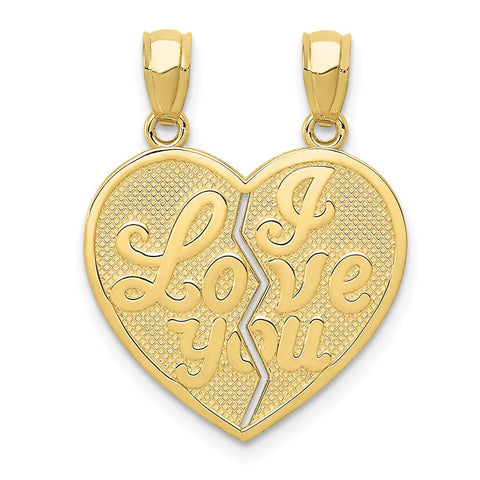 10k I Love You Heart Break-a-Part Reversible Pendant-WBC-10C2950