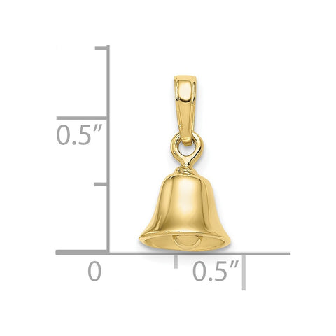 10K 3-D Moveable Bell Pendant-WBC-10C2951