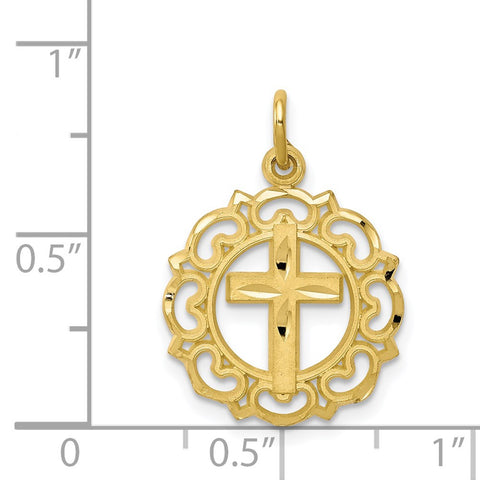 10K Cross In Frame Charm-WBC-10C297