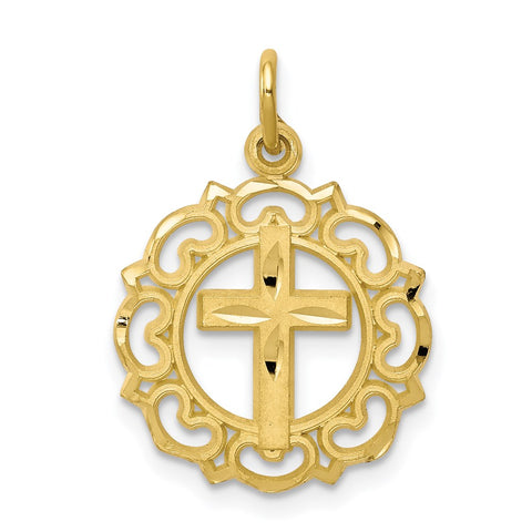 10K Cross In Frame Charm-WBC-10C297