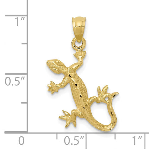 10k Diamond-Cut Lizard Pendant-WBC-10C3048