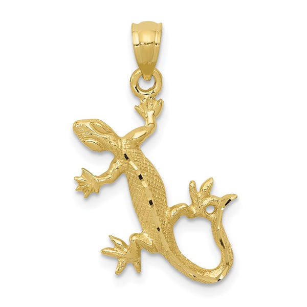 10k Diamond-Cut Lizard Pendant-WBC-10C3048