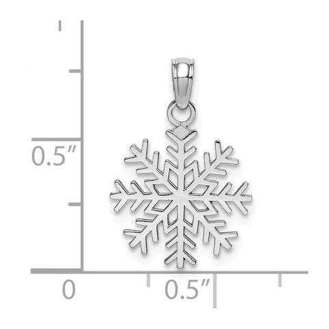 10k White Gold Snowflake Pendant-WBC-10C3062W