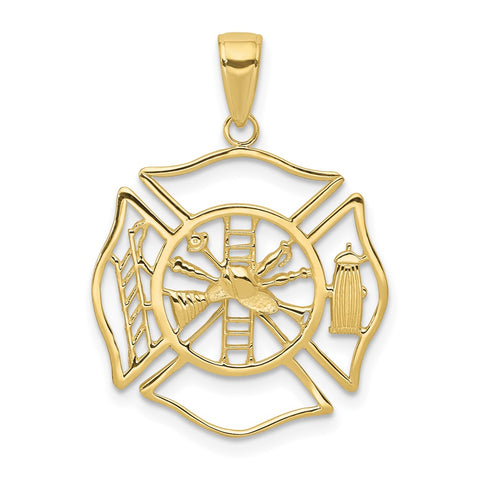 10k Fireman Shield Pendant-WBC-10C3108