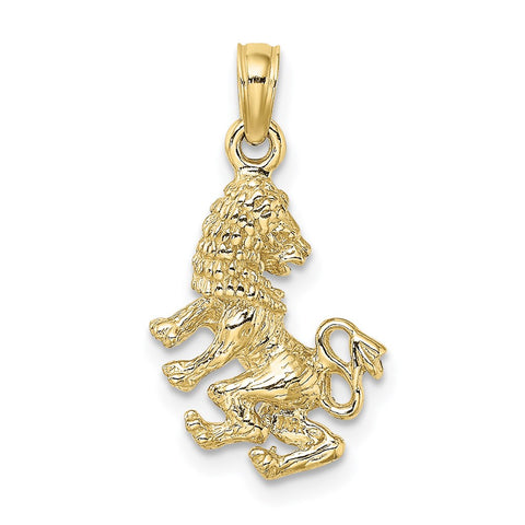 10K 3-D Leo Zodiac Pendant-WBC-10C3147