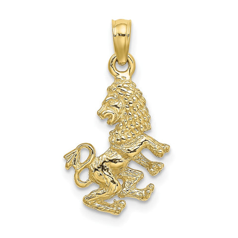 10K 3-D Leo Zodiac Pendant-WBC-10C3147