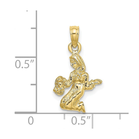 10K 3-D Virgo Zodiac Pendant-WBC-10C3148