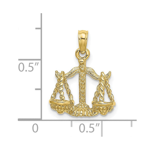 10K 3-D Libra Zodiac Pendant-WBC-10C3149
