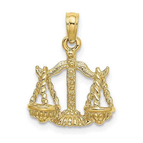 10K 3-D Libra Zodiac Pendant-WBC-10C3149