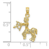 10K 3-D Sagittarius Zodiac Pendant-WBC-10C3151