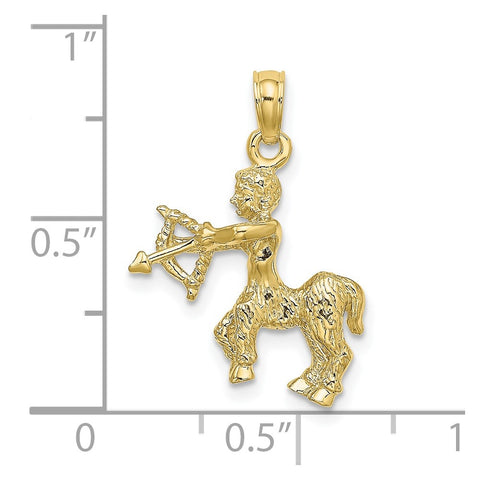 10K 3-D Sagittarius Zodiac Pendant-WBC-10C3151